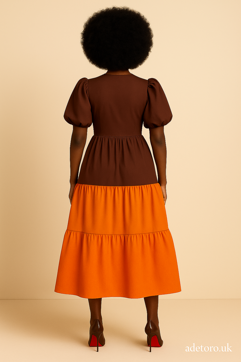 Zahra, African Inspired Brown Dress