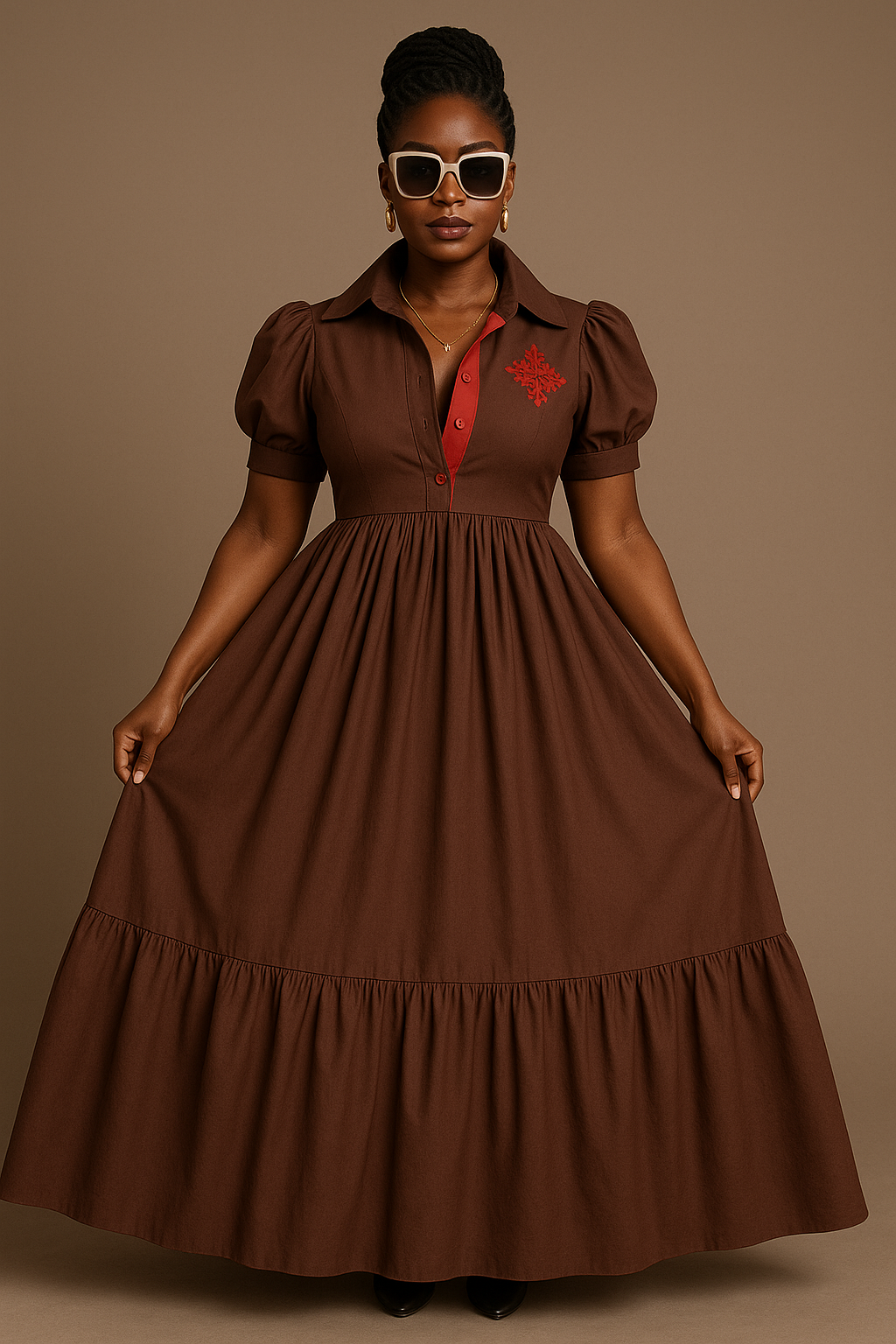 Kiki Brown Maxi Dress