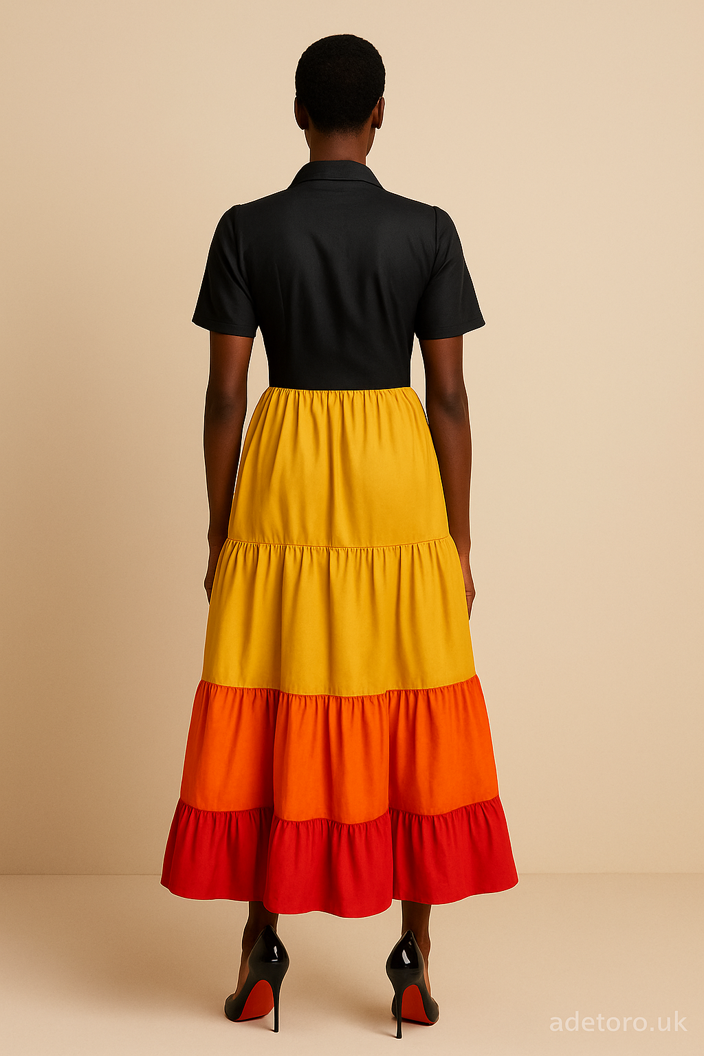 Lape - Tiered, Bold Coloured, African Inspired Maxi Dress