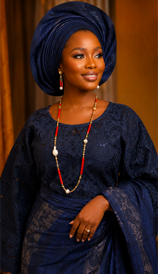 Iyun Omi | Coral and Freshwater Pearl Necklace Set | Adetoro.uk