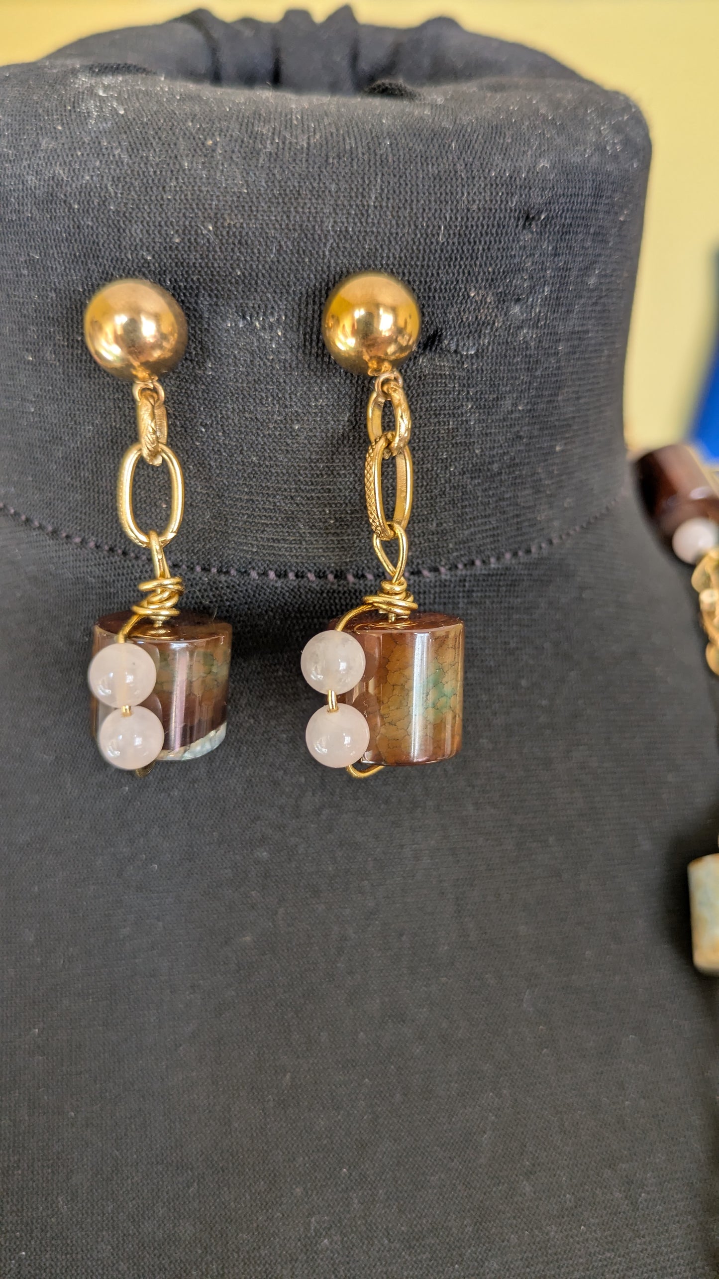 Ife Rose | Multi-Colour Agate and Rose Quartz Statement Necklace and Earrings Set