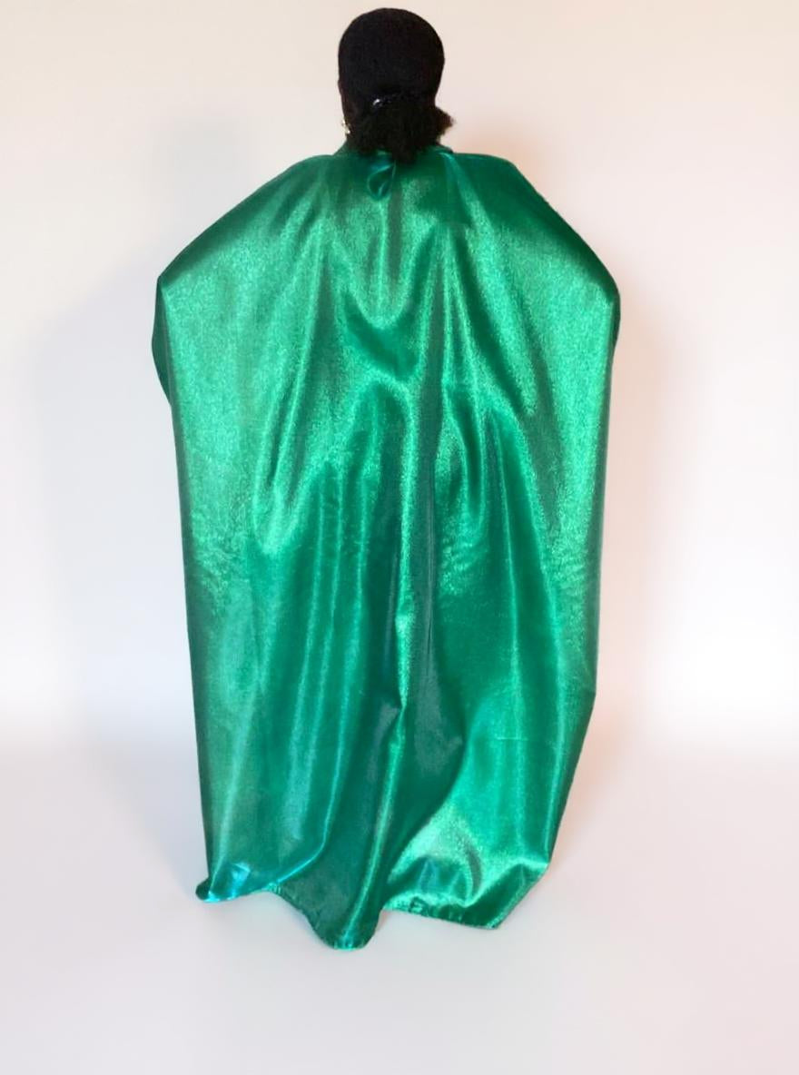 Green Liquid Organza Kaftan, African Boubou