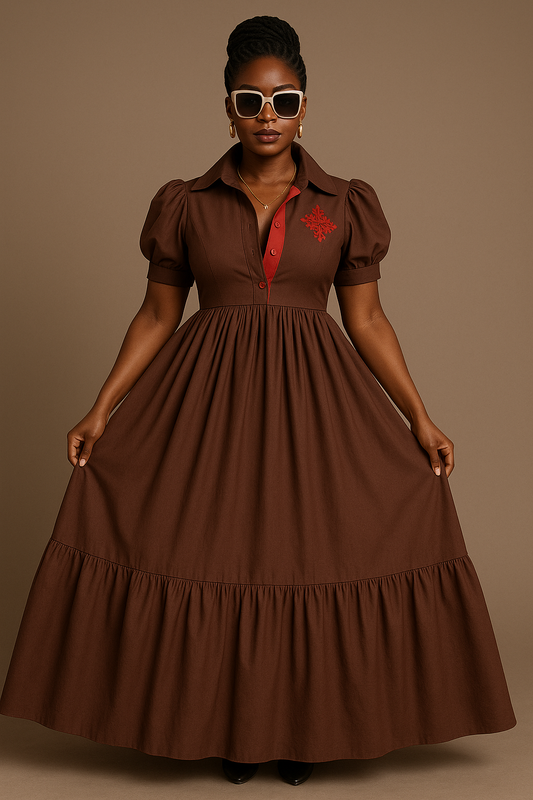 Kiki Brown Maxi Dress