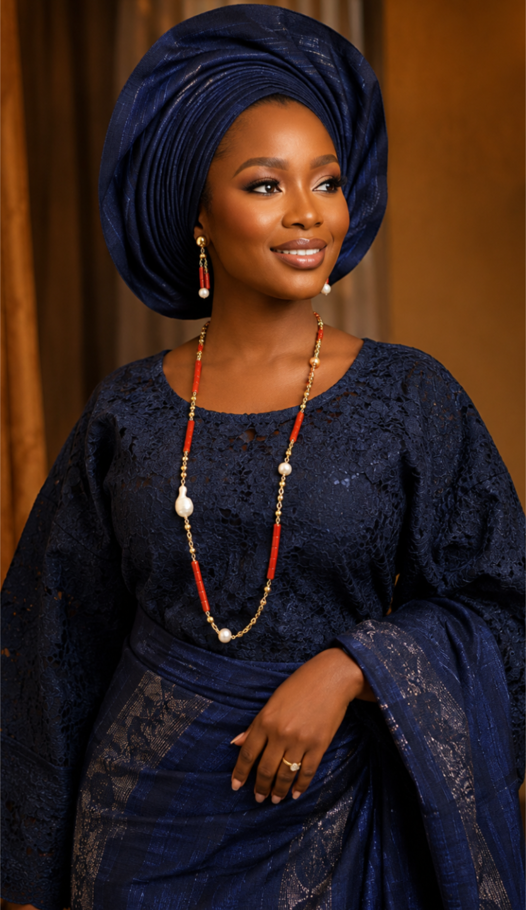 Iyun Omi | Coral and Freshwater Pearl Necklace Set | Adetoro.uk
