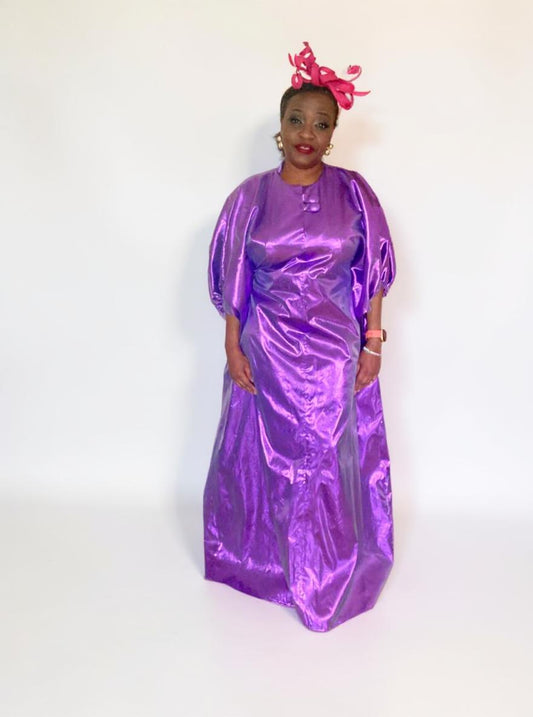 Purple Lame Kaftan, African Boubou