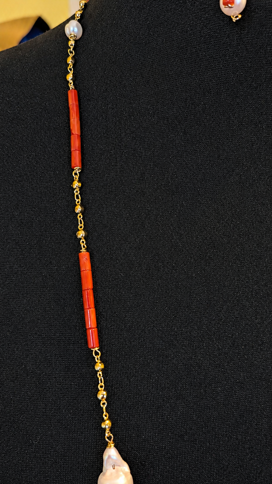 Iyun Omi | Coral and Freshwater Pearl Necklace Set | Adetoro.uk